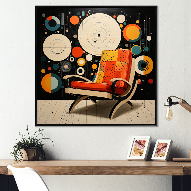Colourful Mid Century Eames Elegance III - Mid-Century Wall Art Prints, H 30 po x l 30 po x P 1 po, Cadre flottant noir
