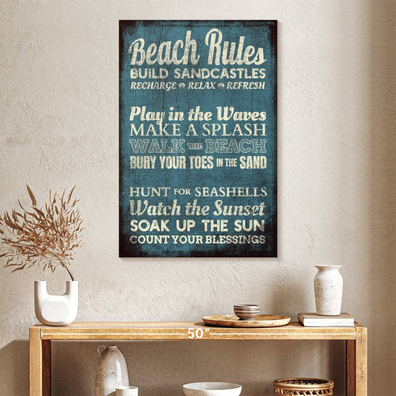 " Beach Rules " by Charles B, 39" H x 26" W x 1.25" D