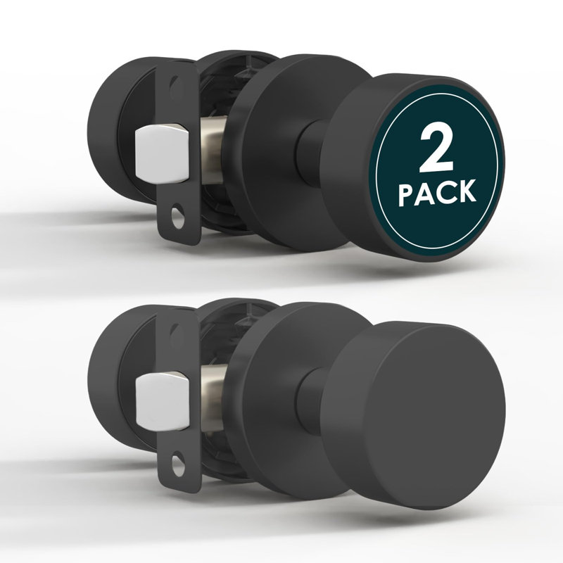 Mega Poignées Buena - 2 boutons de porte d'intimité pour lit et baignoire, Noir mat, 2