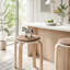 Upholstered Counter Stool with Solid Wood Frame