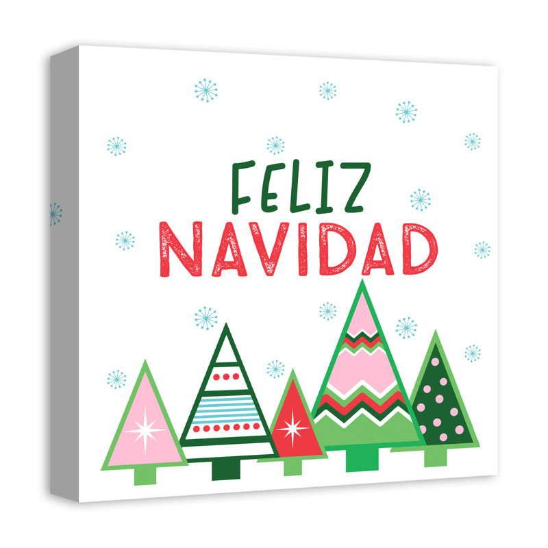 Feliz Navidad Trees - Impression sur toile