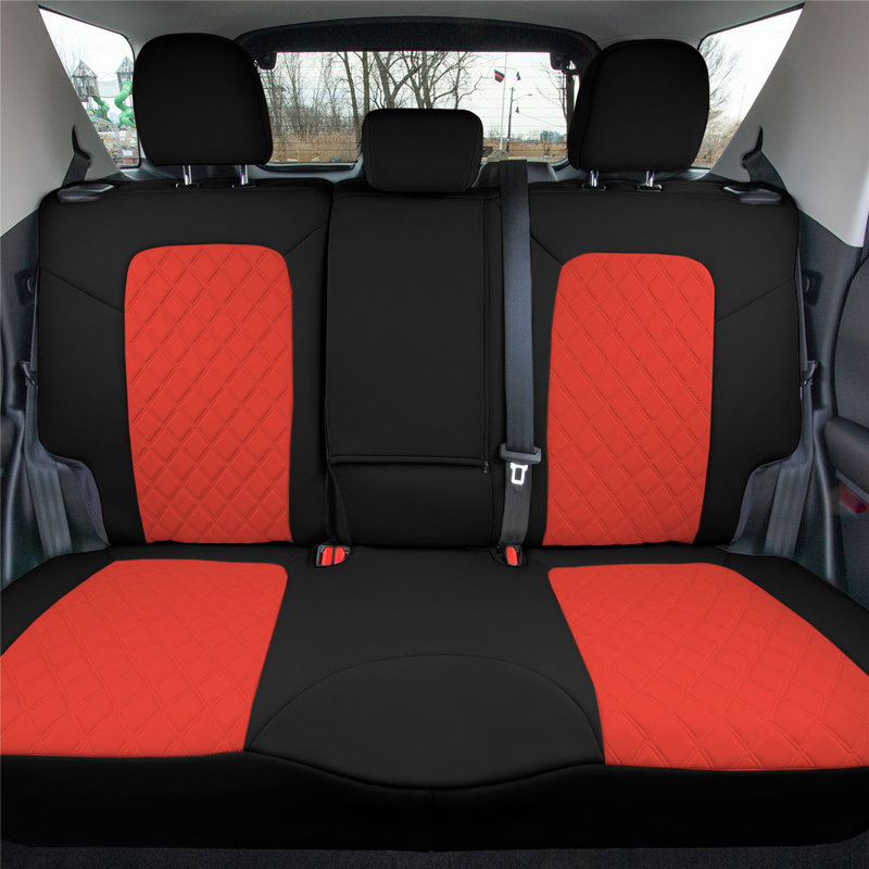 Neoprene Car Seat Covers Rear Set Custom Fit for 2021-2024 Ford Bronco Sport, Red