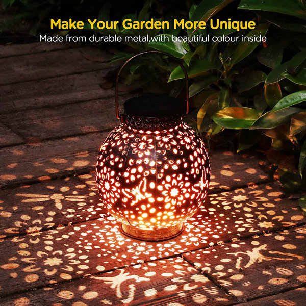 KOOPER Solar Lights Outdoor Garden Ornament, 4 Pack LED Garden Solar Lights Waterproof With Tungsten Light Warm White, 800mAh, Outdoor Light For Yard