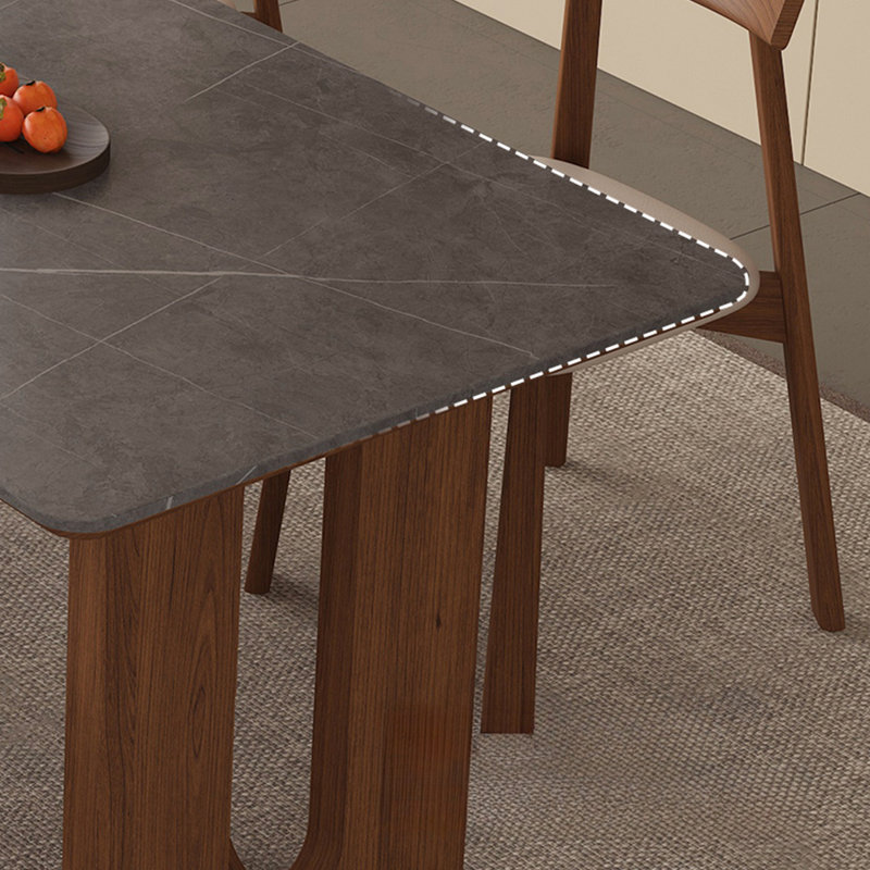 Retro style rectangular solid wood rock table set, 29.52"H x 70.86"L x 35.43"W
