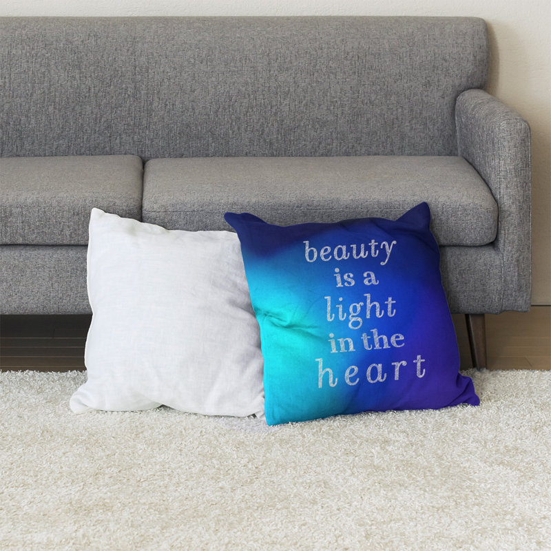 Coussin de sol de beauté inspirant, H 28 po x l 28 po, Lueur bleue