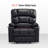 Megham Wide Lay Flat Dual Motor Power Recliner Lift Chair with Massage and Heat, Faux Leather-2144105572