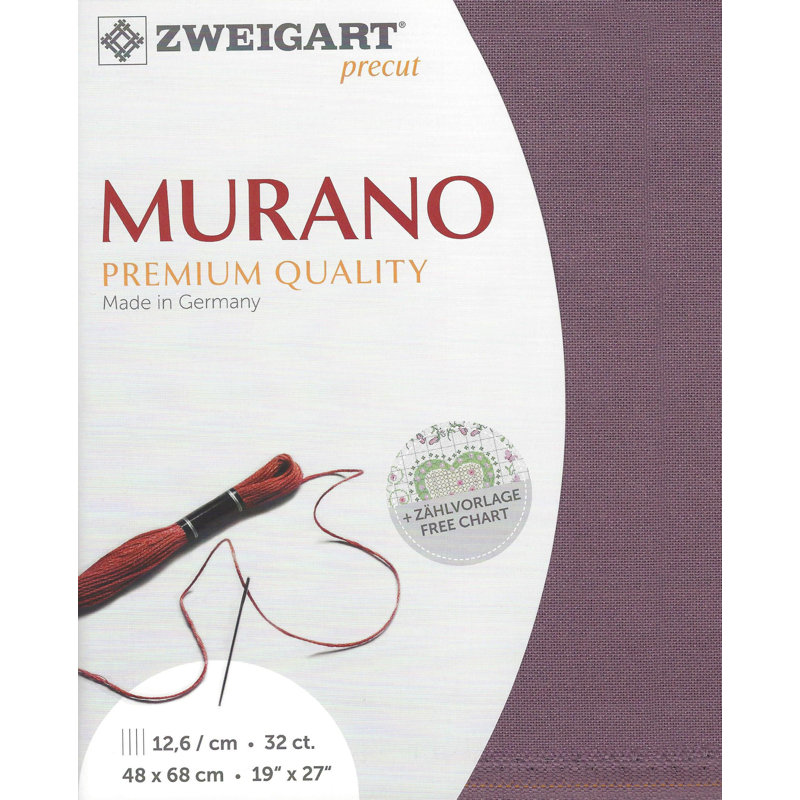 Prédécoupé Zweigart Murano 32 unités prune 3984/9033, Prune