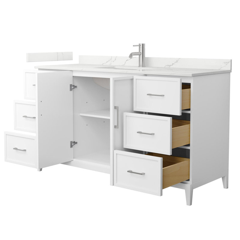 Elan 60'' W Vanity, Single, White, Brushed Nickel