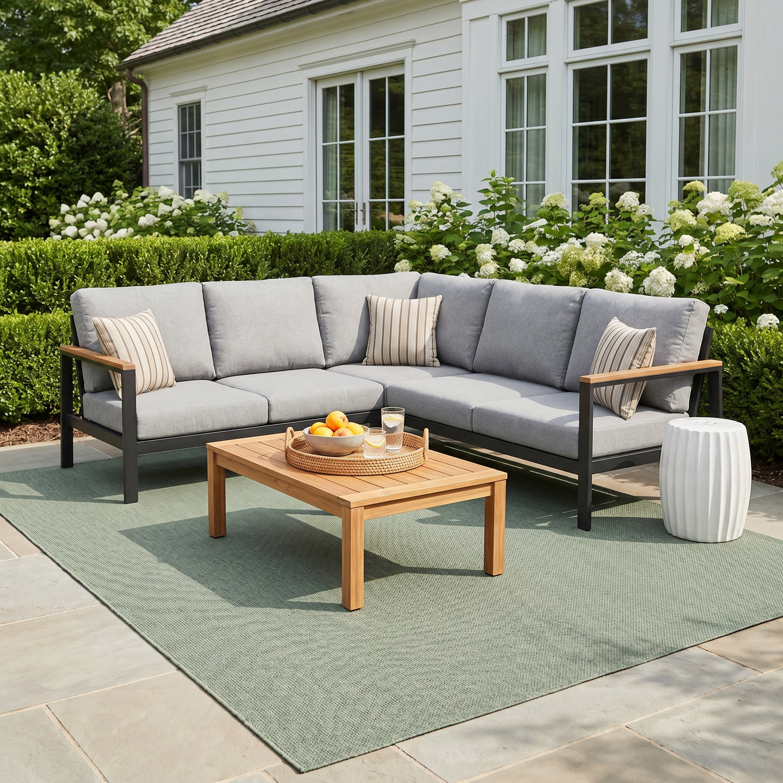 Townsend 87" Sunbrella® Patio Sectional, Canvas Granite Sunbrella® Canvas