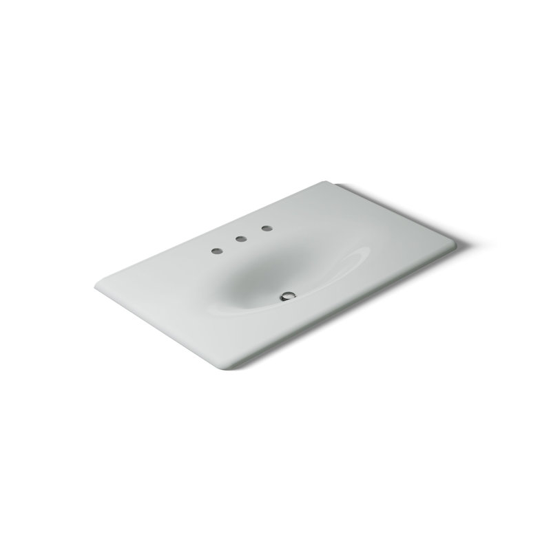 Plateau de meuble-lavabo 38 po Iron Impressions, Gris glacé, Centres de 8 po