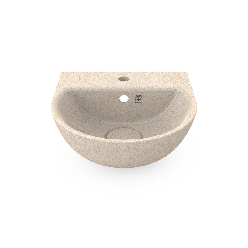 Woodio Soft40 15.748'' Wood Specialty Bathroom Sink with Overflow, Polar