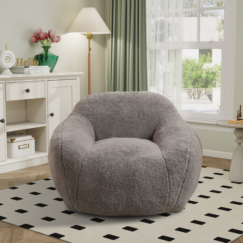 Fauteuil à billes Teddy, fauteuil paresseux avec accoudoirs, Ourson rose rouge