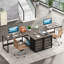 Bureau d'ordinateur en L, bureau multifonctionnel avec tablettes et tiroirs de rangement-1420331252