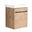 Meuble-lavabo mural de 18 po avec lavabo en céramique et armoire à fermeture en douceur, conception compacte, lavabo pré-percé, charnières en acier inoxydable, poignée en métal, fabrication flottante en contreplaqué moderne, trois couches