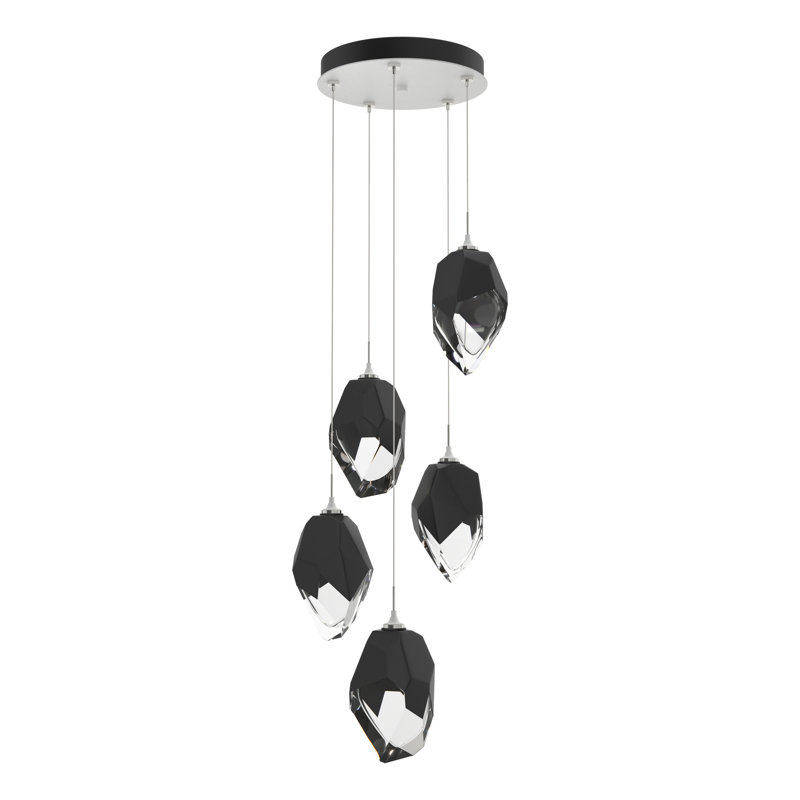 Chrysalis 5 - Light Cluster Pendant, White, 15" - 80", Black