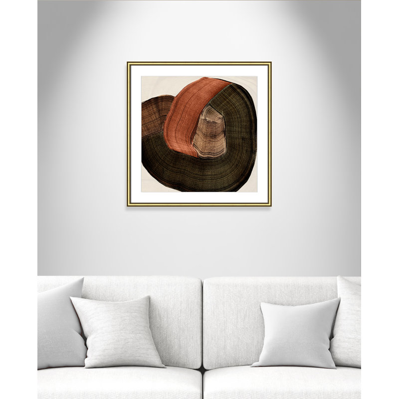 «Folded Earth II» par , L 28,75 po x H 28,75 po, Imprimé mat, Or classique