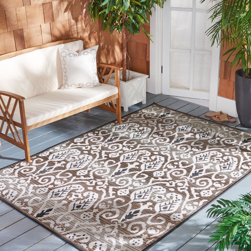 Havana Performance Damask Indoor/Outdoor Area Rug, Rectangle 9' x 12'