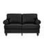 Causeuse en cuir de style moderne et classique, accoudoirs cloutés, canapé en similicuir rembourré confortable et durable-650767827