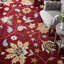 Tapis floral en coton touffeté à la main Jardin en rouge / orange-93743998