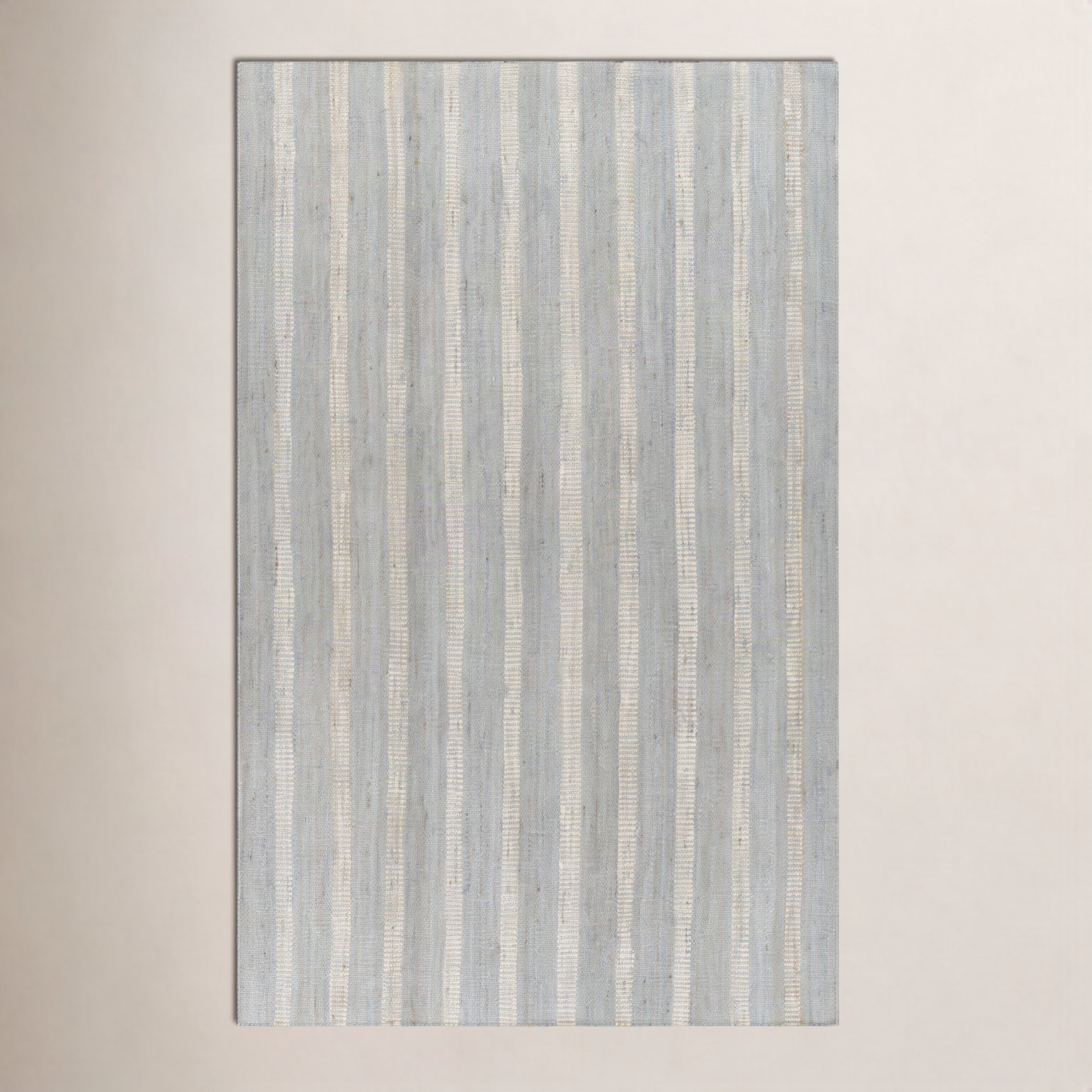 Aadison Blue Hand-Woven Striped Jute Rug, Rectangle 2' x 3'