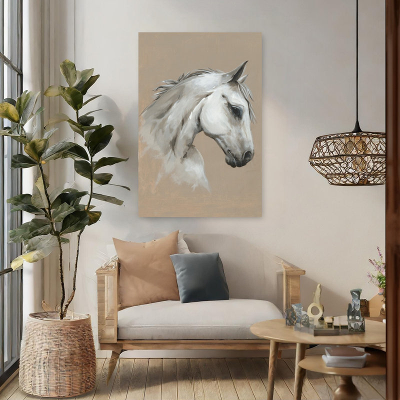 Art contemporain Elegant Contemporary Horse Art, H 48 po x l 32 po