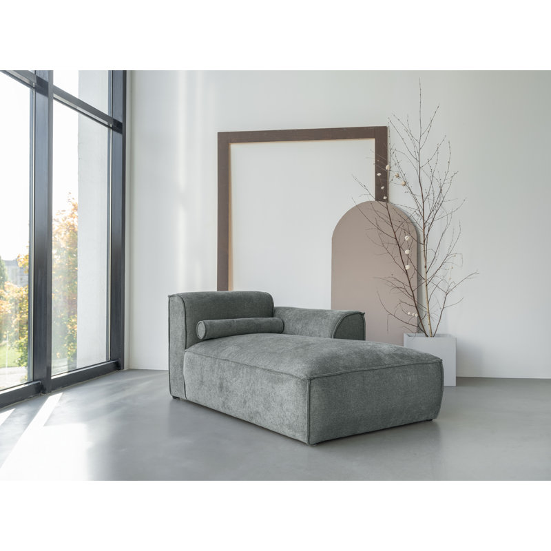 Flex Felix Upholstered Chaise Lounge, Olive, Right Hand Facing