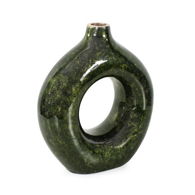 Renaldi Emerald Gold Round Vase- Tall