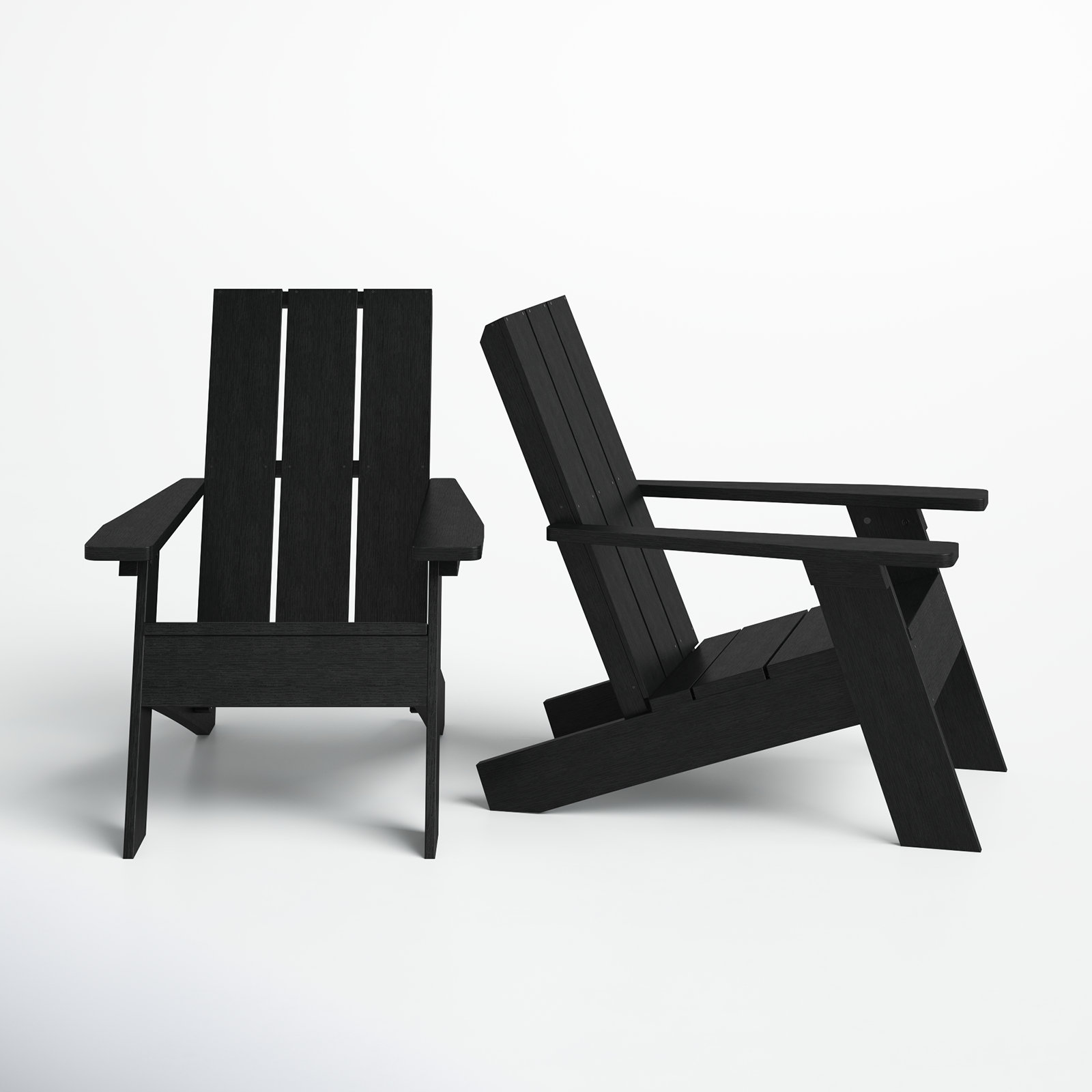 Byrnes Outdoor Adirondack Set, Black