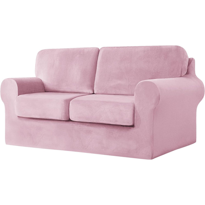 Sofa Cover With Separate Seat Cushions And Backrests Stretch Velvet Sofa Slipcover Couch Covers Furniture Protector Split Combined (Large 3-Seat Set 5 PCS)