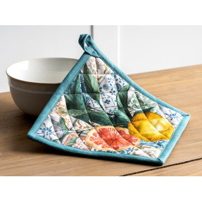 Maison d'Hermine Agrume 100% Cotton Oven Mitt + Pot Holder - 7.5" x 13" & 8" x 8"