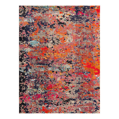 Washable Abstract Indoor Rug