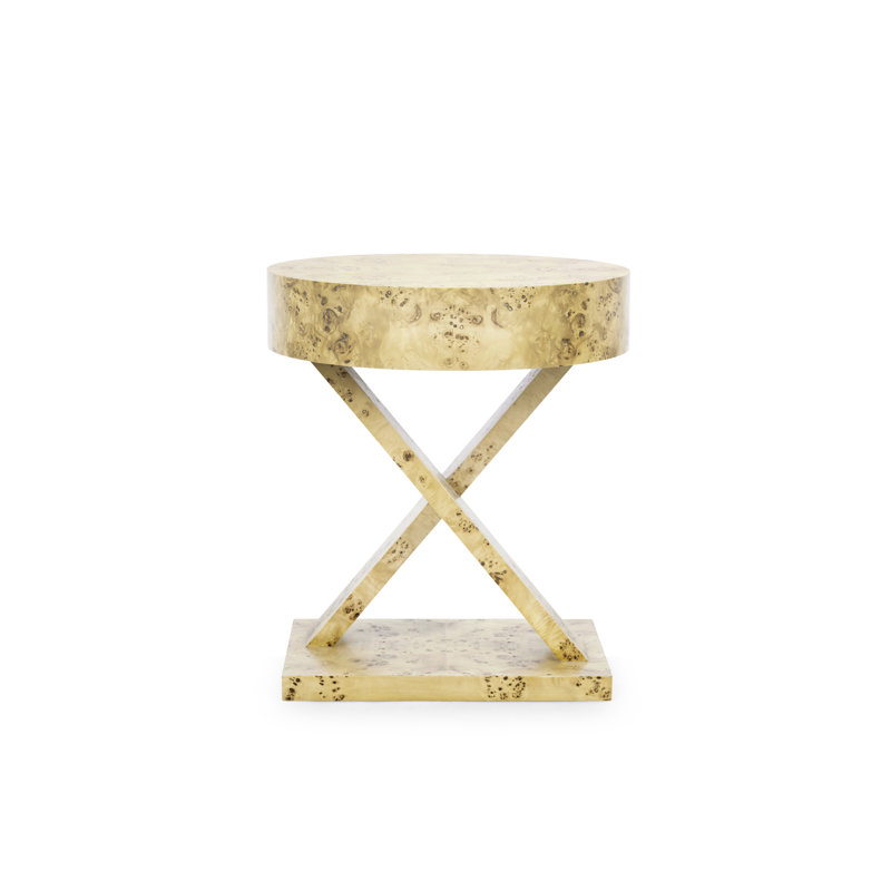 Modena Solid Wood End Table, Burl