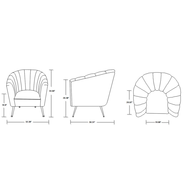 Fauteuil demi-tonneau Rosemont, Sergé rose clair
