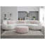 Sarah Sectional Sofa, 3 Pillows, Beige Boucle Fabric, Curved Shape