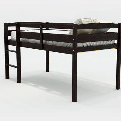 Twin Low Loft Bed, Shade, Pine And Plywood Design, For Mobility, Under - Bed Rest Area, Bedroom Grace Wood With , Structure Longevity, Commercial Performance, Study Zone, Transformation
