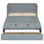 Lit double avec port et grand tiroir gris - Armoire peu encombrante pour la chambre à coucher-121098477-121098476