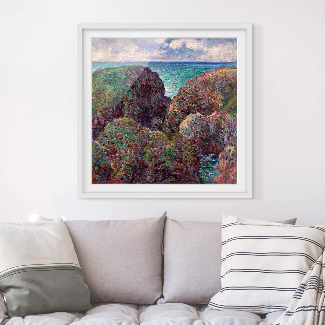 Gerahmtes Poster Felsen bei Port-Goulphar von Claude Monet