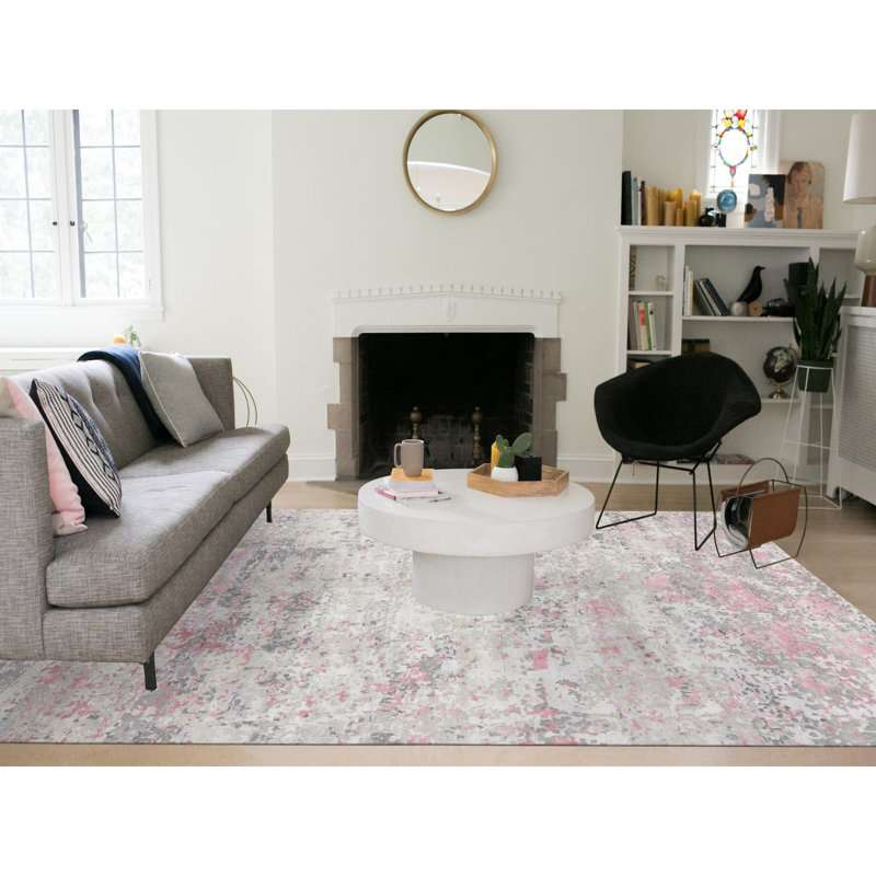 Tapis ivoire en laine et en soie noué à la main 10 pi x 13 pi 9 po DC26CE818ADE4EA180702E8D383B3205
