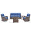 Ensemble de meubles de patio en résine tressée avec table de foyer, chaises de patio pivotantes en rotin PE avec table de foyer au propane, ensemble de conversation de patio en osier brun 5 pièces-1935717267-1935717268
