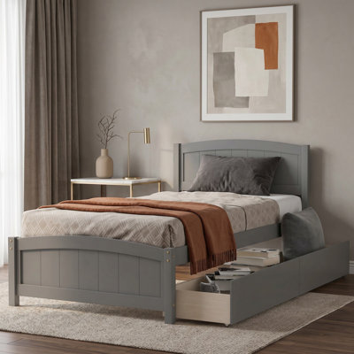Twin size Platform Bed with Two Drawers