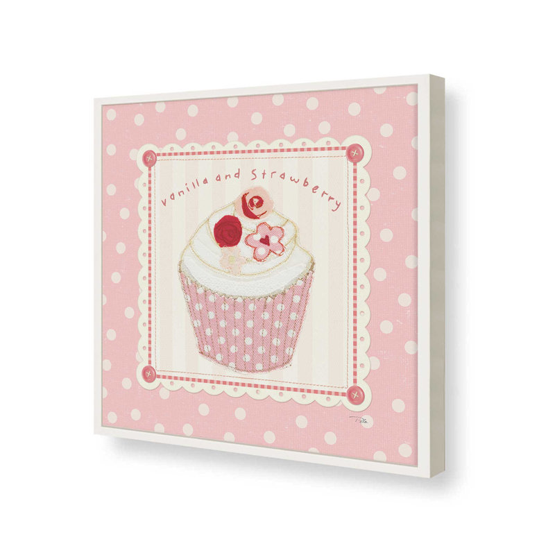 «Lil Cupcakes Pink I» par Pela Studio, reproduction d'art, 12 W x 12 H, White, Framed Print