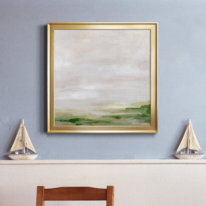 " Marsh Horizon II ", 28" H x 28" W x 1" D, Gold Framed Canvas, No Mat