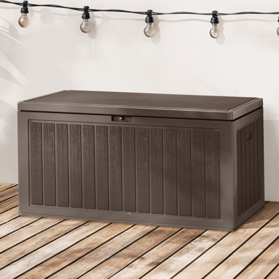 Edrosie Inc 90 Gallons Gallon Water Resistant Resin Lockable Deck Box by Edrosie Inc