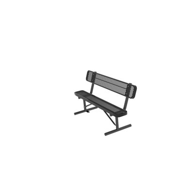 Banc de parc extérieur en métal robuste 6pi avec dossier