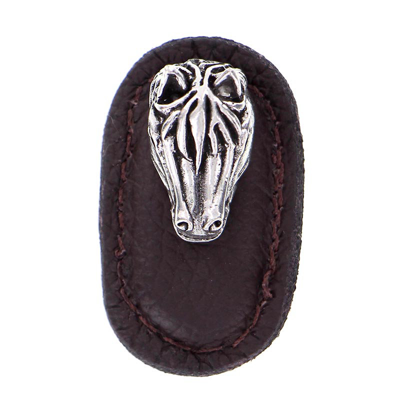 Equestre Novelty Knob, Brown, Vintage Pewter
