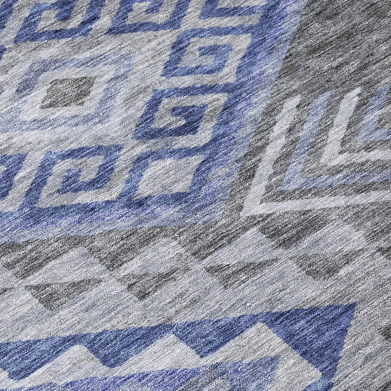 Pewter Flat Woven Synthetic Washable Non-slip 10' x 14' Area Rug