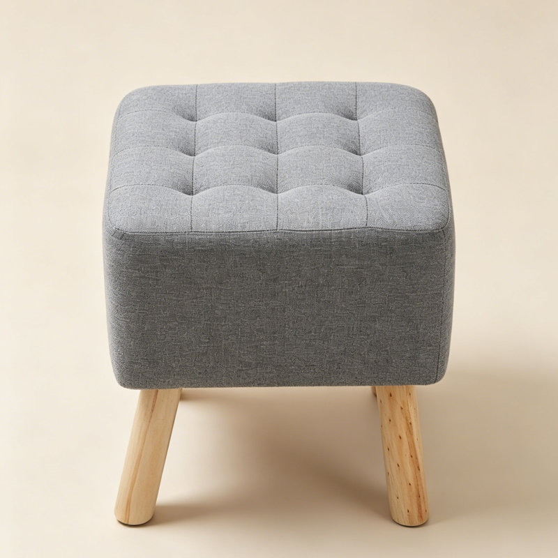 Linen Upholstered Bench, Grey