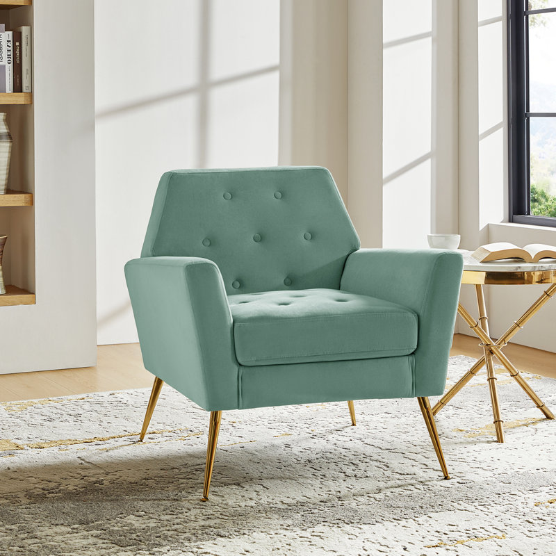 Chaise d'appoint Thaddeus, Velours sauge