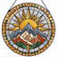 Panneau de vitrail Sun Mountain - 7,8 heures-2064025704
