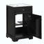 Meuble-lavabo de salle de bain avec lavabo, armoire de salle de bain avec porte à fermeture douce, support de rangement et tablette réglable-1974957411